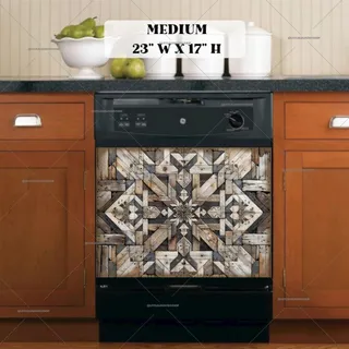 Preview of Brown Weathered Farmhouse Barn Wood Quilt magnet in Medium size.