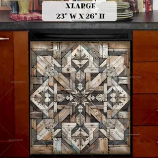 Preview of Brown Weathered Farmhouse Barn Wood Quilt magnet in Extra Large size.