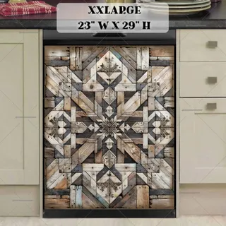 Preview of Brown Weathered Farmhouse Barn Wood Quilt magnet in XX Large size.