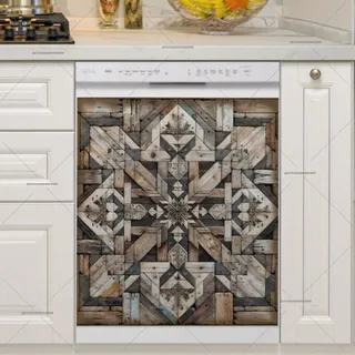 Preview of Brown Weathered Farmhouse Barn Wood Quilt magnet.