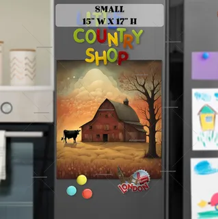 Preview of Prim Country Farmhouse magnet in Small size.