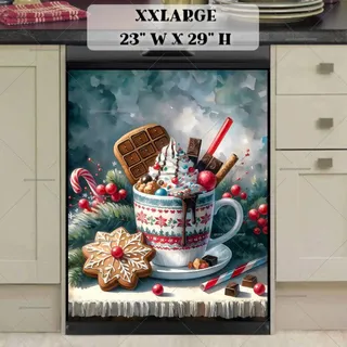 Preview of Christmas Hot Chocolate and Cookies magnet in XX Large size.