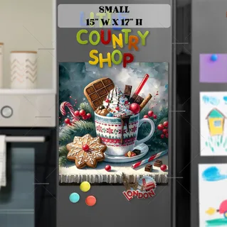 Preview of Christmas Hot Chocolate and Cookies magnet in Small size.