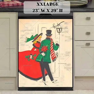 Preview of Vintage Christmas Couple magnet in XX Large size.