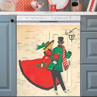 Preview of Vintage Christmas Couple magnet.