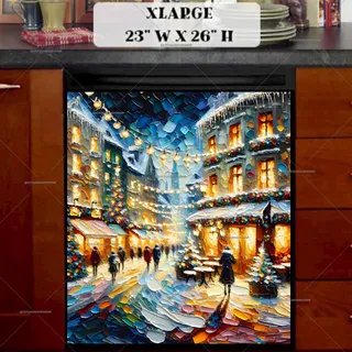 Preview of Christmas Evening in the City magnet in Extra Large size.