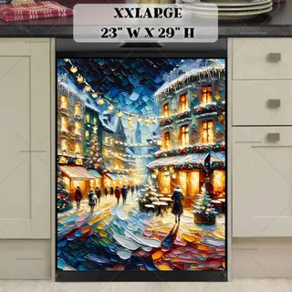 Preview of Christmas Evening in the City magnet in XX Large size.