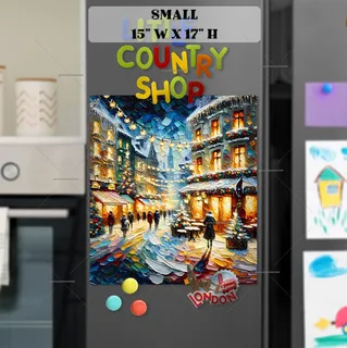 Preview of Christmas Evening in the City magnet in Small size.