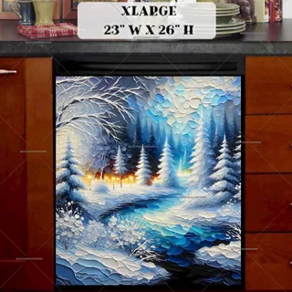 Preview of Magical Winter Night magnet in Extra Large size.