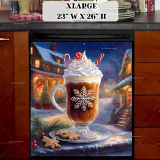 Preview of A Cup of Christmas Hot Chocolate magnet in Extra Large size.