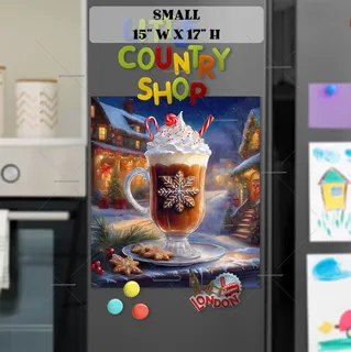 Preview of A Cup of Christmas Hot Chocolate magnet in Small size.