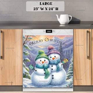 Preview of Snowman Couple Greeting magnet in Large size.