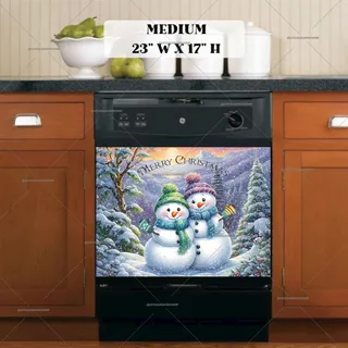 Preview of Snowman Couple Greeting magnet in Medium size.