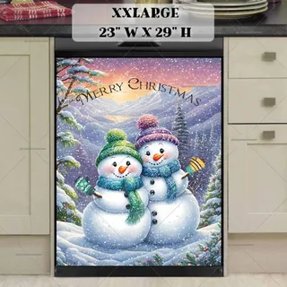 Preview of Snowman Couple Greeting magnet in XX Large size.