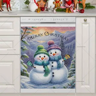 Preview of Snowman Couple Greeting magnet.