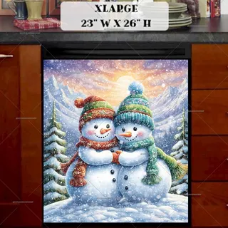 Preview of Cute Snowman Couple magnet in Extra Large size.