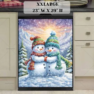 Preview of Cute Snowman Couple magnet in XX Large size.