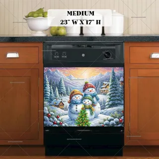 Preview of Snowman Family Christmas magnet in Medium size.