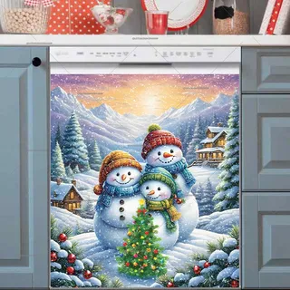 Preview of Snowman Family Christmas magnet.