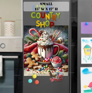 Preview of Hot Chocolate and Gingerbread Men magnet in Small size.