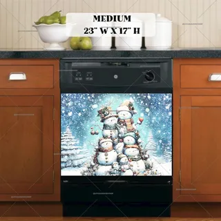 Preview of Cute Stacked Snowmen magnet in Medium size.