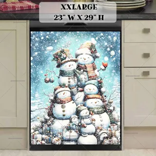 Preview of Cute Stacked Snowmen magnet in XX Large size.