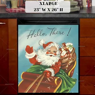 Preview of Vintage Santa on the Sleight magnet in Extra Large size.