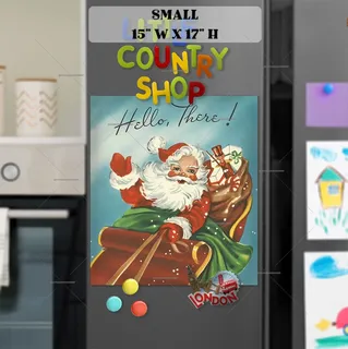 Preview of Vintage Santa on the Sleight magnet in Small size.