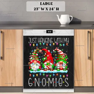 Preview of Festive Christmas Gnomes magnet in Large size.