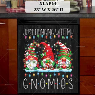 Preview of Festive Christmas Gnomes magnet in Extra Large size.