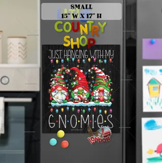 Preview of Festive Christmas Gnomes magnet in Small size.