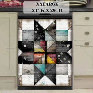 Preview of Rustic Farmhouse Barn Wood Flower Quilt magnet in XX Large size.