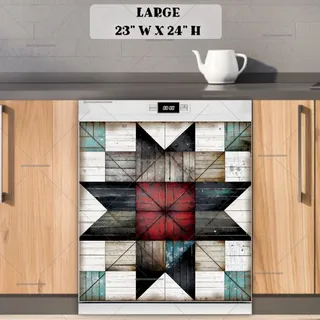 Preview of Rustic Farmhouse Barn Wood Quilt magnet in Large size.