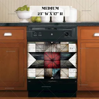 Preview of Rustic Farmhouse Barn Wood Quilt magnet in Medium size.
