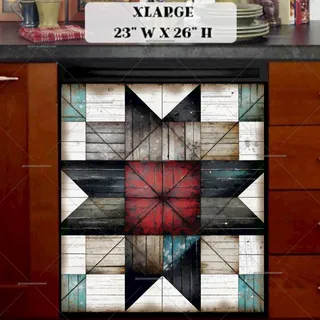 Preview of Rustic Farmhouse Barn Wood Quilt magnet in Extra Large size.