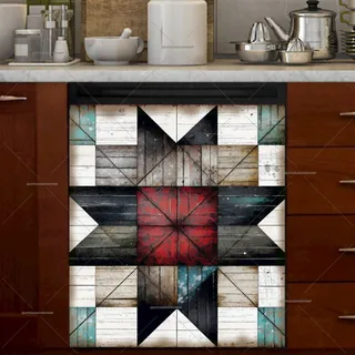 Preview of Rustic Farmhouse Barn Wood Quilt magnet.