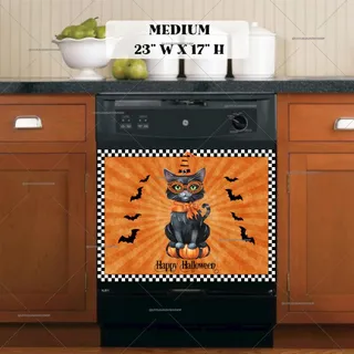 Preview of Vintage Halloween Cat magnet in Medium size.