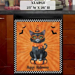 Preview of Vintage Halloween Cat magnet in Extra Large size.