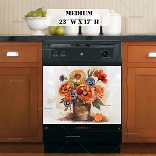 Preview of Pumpkin Spice Can with Flowers magnet in Medium size.