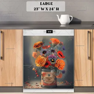 Preview of Pumpkin Spice Latte Can with Flowers magnet in Large size.