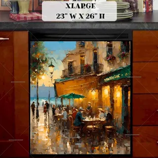 Preview of Seaside Cafe in France magnet in Extra Large size.