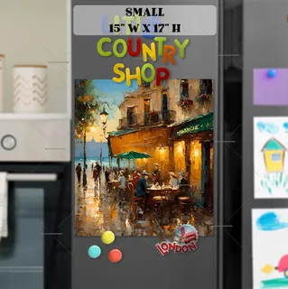 Preview of Seaside Cafe in France magnet in Small size.