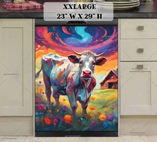 Preview of Colorful Farmhouse Cow magnet in XX Large size.