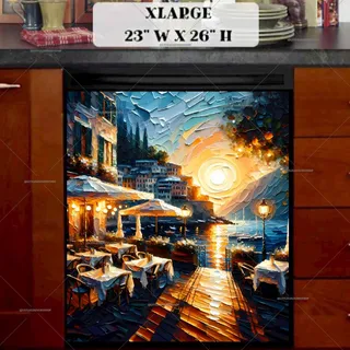 Preview of Italian Cafe in the Sunset magnet in Extra Large size.