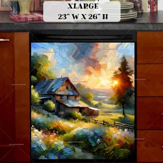 Preview of Old Summer Farmhouse magnet in Extra Large size.