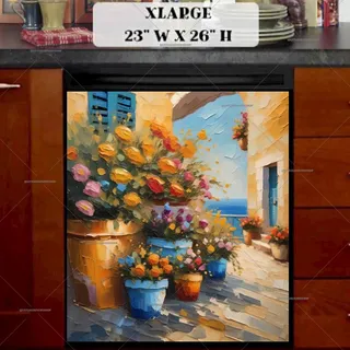 Preview of Beautiful Greek Terrace magnet in Extra Large size.