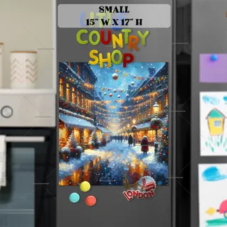 Preview of Christmas Street in the City magnet in Small size.
