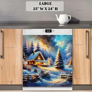 Preview of Beautiful Christmas Farmhouse magnet in Large size.