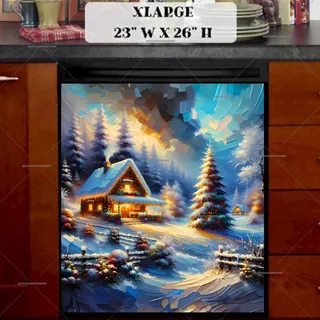 Preview of Beautiful Christmas Farmhouse magnet in Extra Large size.