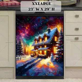 Preview of Christmas Night at the Farmhouse magnet in XX Large size.